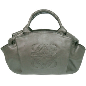 美品 ロエベ ナッパアイレ レザー グリーン ハンドバッグ 緑 0754【中古】LOEWE