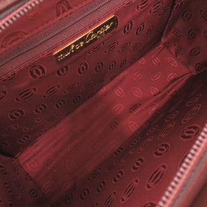 新品同様 カルティエ マスト レザー ボルドー クラッチバッグ 0769【中古】CARTIER