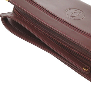 新品同様 カルティエ マスト レザー ボルドー クラッチバッグ 0769【中古】CARTIER