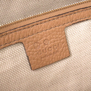 美品 グッチ ソーホー インターロッキングG 536196 レザー ベージュ チェーンショルダー トートバッグ 0788【中古】GUCCI