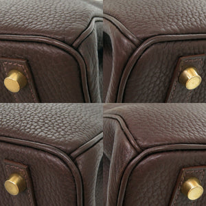 美品 エルメス バーキン30 トゴ ショコラ ゴールド金具 □C刻印(1999年製) ハンドバッグ 0815【中古】HERMES