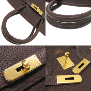 美品 エルメス バーキン30 トゴ ショコラ ゴールド金具 □C刻印(1999年製) ハンドバッグ 0815【中古】HERMES