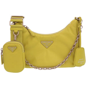 美品 プラダ
 Re-Edition 2005 1BH204 2DYI ショルダーバッグ
 レザー/パテッドナッパレザー イエロー 0822
【中古】PRADA レディース