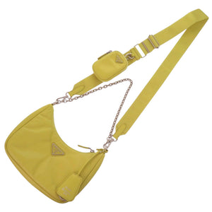 美品 プラダ
 Re-Edition 2005 1BH204 2DYI ショルダーバッグ
 レザー/パテッドナッパレザー イエロー 0822
【中古】PRADA レディース