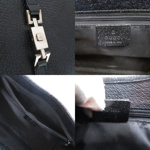 グッチ ジャッキー 0021068 レザー ブラック ハンドバッグ 黒 0829【中古】GUCCI