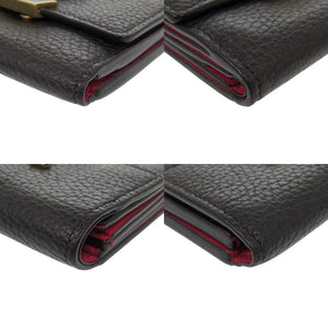 美品 ルイ ヴィトン ポルトフォイユ カプシーヌ コンパクトXS M68587 レザー ブラック 三つ折り財布 黒 LV 0885【中古】LOUIS VUITTON
