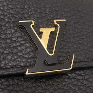 美品 ルイ ヴィトン ポルトフォイユ カプシーヌ コンパクトXS M68587 レザー ブラック 三つ折り財布 黒 LV 0885【中古】LOUIS VUITTON