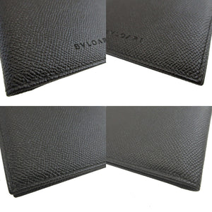 未使用 ブルガリ レザー ブラック 黒 メンズ 2つ折り財布 財布 0932【中古】BVLGARI