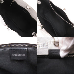 美品 バレンシアガ スモールショッパー BBシグネチャー 702699 PVC ホワイト ハンドバッグ 2WAY ショルダーバッグ 白 1004【中古】BALENCIAGA
