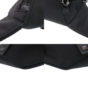 未使用品 ヴァレンティノ ガラヴァーニ VLTN スタッズ 2Y2B0B94KIP レザー ナイロン ブラック ボディバッグ ウエストバッグ 黒 1077【中古】Valentino Garavani メンズ