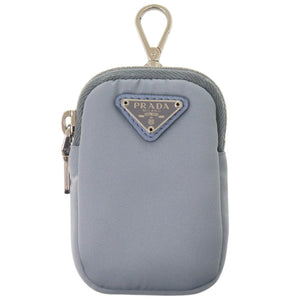 プラダ ロゴ ナイロン ブルー 水色 ポーチ 1082 【中古】 PRADA