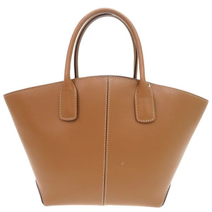 トッズ ロゴ レザー ブラウン 2WAY ハンドバッグ ショルダーバッグ 茶 1100【中古】TOD’S