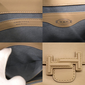 美品 トッズ ダブルT レザー ベージュ ショルダーバッグ 1101【中古】TOD’S