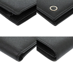 未使用 ブルガリ レザー ブラック 二つ折り財布 黒 1202【中古】BVLGARI メンズ
