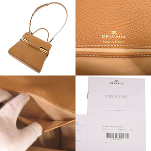 美品 デルボー タンペートPM クリスピーカーフ ブラウン 2WAY ハンドバッグ ショルダーバッグ 茶 1300【中古】DELVAUX