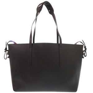 美品 オフホワイト ダイアゴナル バインダー ショッパー レザー ブラック 2WAY トートバッグ 黒 1311【中古】OFF-WHITE