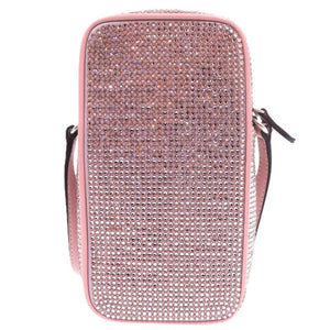新品同様 ジミーチュウ ミニラインストーン ショルダーバッグ レザー ラインストーン ピンク 1318【中古】JIMMY CHOO