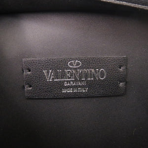 新品同様 ヴァレンティノ ガラヴァーニ VLTNロゴ レザー ブラック ボディバッグ ウエストバッグ 黒 1326【中古】Valentino Garavani