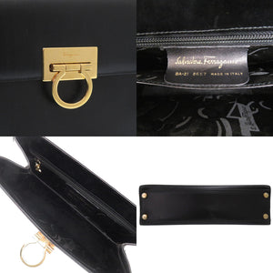 サルヴァトーレフェラガモ 2WAY ガンチーニ 21 3428 レザー ブラック ハンドバッグ 黒 1333【中古】Salvatore Ferragamo