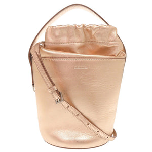 美品 ジルサンダー Soft Drawket SM バケットバッグ 巾着 レザー ピンクゴールド 2WAY ハンドバッグ ショルダーバッグ 1338【中古】JIL SANDER