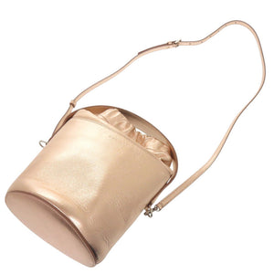 美品 ジルサンダー Soft Drawket SM バケットバッグ 巾着 レザー ピンクゴールド 2WAY ハンドバッグ ショルダーバッグ 1338【中古】JIL SANDER