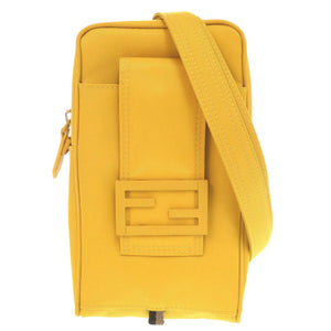 美品 フェンディ バゲット フォンポーチ 7AS056 ナイロン イエロー ショルダーバッグ 1373【中古】FENDI