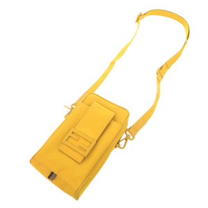 美品 フェンディ バゲット フォンポーチ 7AS056 ナイロン イエロー ショルダーバッグ 1373【中古】FENDI