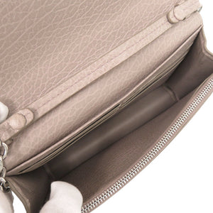 美品 メゾン マルジェラ 4ステッチ レザー ピンクベージュ チェーンウォレット ショルダーバッグ 1407【中古】Maison Margiela