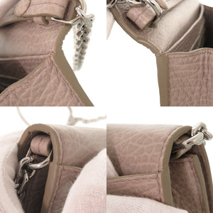 美品 メゾン マルジェラ 4ステッチ レザー ピンクベージュ チェーンウォレット ショルダーバッグ 1407【中古】Maison Margiela