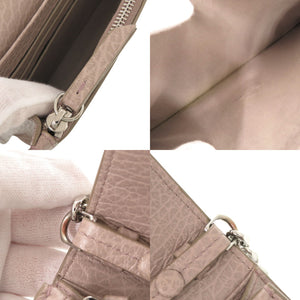 美品 メゾン マルジェラ 4ステッチ レザー ピンクベージュ チェーンウォレット ショルダーバッグ 1407【中古】Maison Margiela