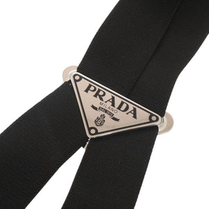 新品同様 プラダ トライアングルロゴ ポーチ付き サスペンダー ナイロン ブラック 1432【中古】PRADA