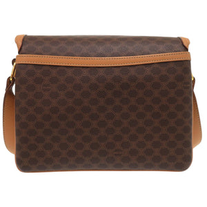 セリーヌ マカダム ヴィンテージ Ｍ16 2 PVCコーティングキャンバス ブラウン ショルダーバッグ 茶 1456【中古】CELINE