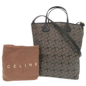 セリーヌ サルキー PVC レザー ブラック 2WAY トートバッグ 1457【中古】CELINE