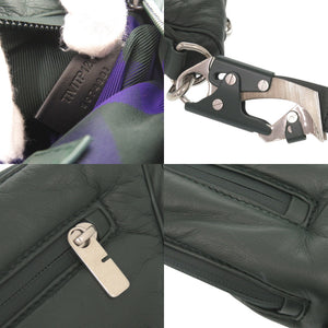 新品同様 バーバリー シールド クロスボディバッグ レザー グリーン ショルダーバッグ 緑 1490【中古】BURBERRY