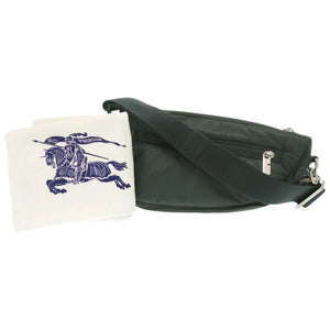 新品同様 バーバリー シールド クロスボディバッグ レザー グリーン ショルダーバッグ 緑 1490【中古】BURBERRY
