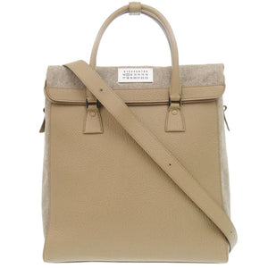 美品 メゾン マルジェラ 5AC SB1WA0004 2WAY レザー ベージュ ハンドバッグ 1492【中古】Maison Margiela