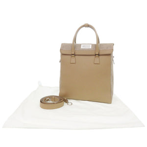 美品 メゾン マルジェラ 5AC SB1WA0004 2WAY レザー ベージュ ハンドバッグ 1492【中古】Maison Margiela