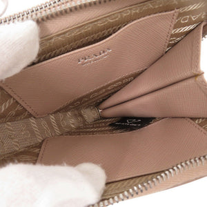 プラダ トライアングルロゴ サフィアーノレザー ピンクベージュ ミニバッグ ショルダーバッグ 1518【中古】PRADA