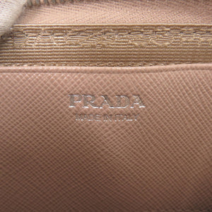 プラダ トライアングルロゴ サフィアーノレザー ピンクベージュ ミニバッグ ショルダーバッグ 1518【中古】PRADA