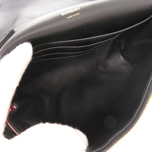 美品 バーバリー チェック柄 ナイロン レザー レッド ブラック ホワイト ショルダーバッグ 1579【中古】BURBERRY