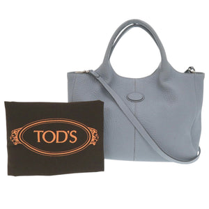 トッズ ALH PICCOLA SHOPPING レザー シボ革 ブルー ハンドバッグ 2WAY ショルダーバッグ 水色 0070【中古】TOD’S