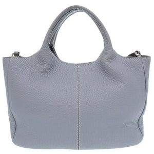 トッズ ALH PICCOLA SHOPPING レザー シボ革 ブルー ハンドバッグ 2WAY ショルダーバッグ 水色 0070【中古】TOD’S