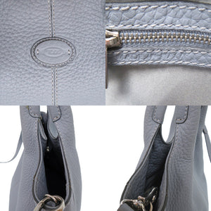 トッズ ALH PICCOLA SHOPPING レザー シボ革 ブルー ハンドバッグ 2WAY ショルダーバッグ 水色 0070【中古】TOD’S