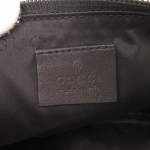 グッチ ロゴプレート 039 1103 レザー ブラック アクセサリーポーチ ハンドバッグ 黒 0080【中古】GUCCI