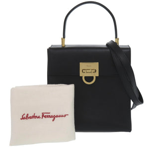 美品 サルヴァトーレフェラガモ 2WAY ガンチーニ AQ21-0160 レザー ブラック ハンドバッグ 黒 0132【中古】Salvatore Ferragamo