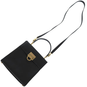 美品 サルヴァトーレフェラガモ 2WAY ガンチーニ AQ21-0160 レザー ブラック ハンドバッグ 黒 0132【中古】Salvatore Ferragamo