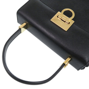 美品 サルヴァトーレフェラガモ 2WAY ガンチーニ AQ21-0160 レザー ブラック ハンドバッグ 黒 0132【中古】Salvatore Ferragamo