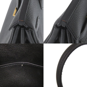 美品 エルメス バーキン25 トゴ ブラック ゴールド金具 D刻印(2019年製) ハンドバッグ 黒 0442【中古】HERMES