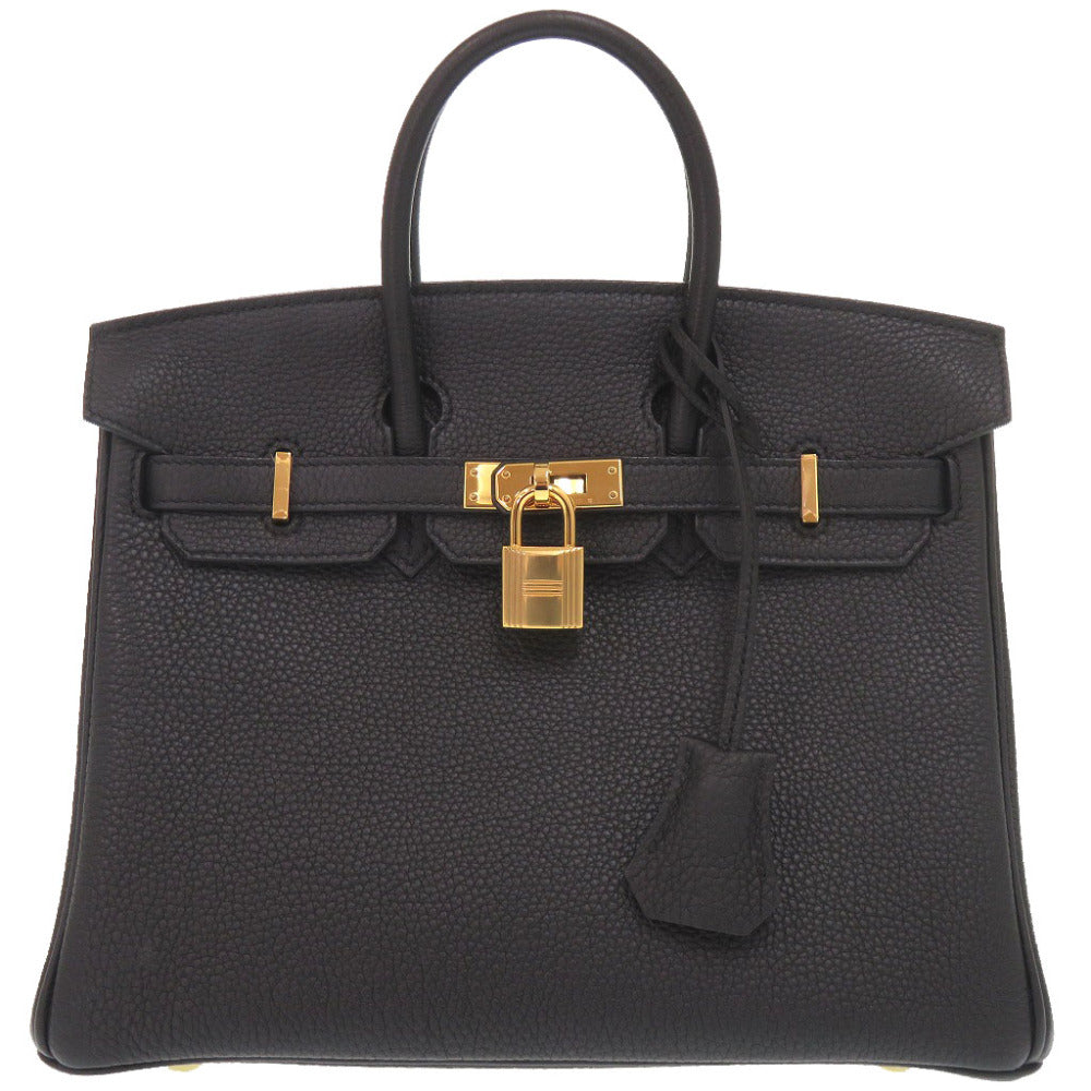 美品 エルメス バーキン25 トゴ ブラック ゴールド金具 D刻印(2019年製) ハンドバッグ 黒 0442【中古】HERMES