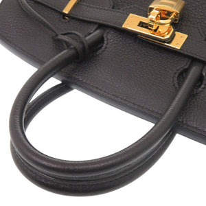 美品 エルメス バーキン25 トゴ ブラック ゴールド金具 D刻印(2019年製) ハンドバッグ 黒 0442【中古】HERMES